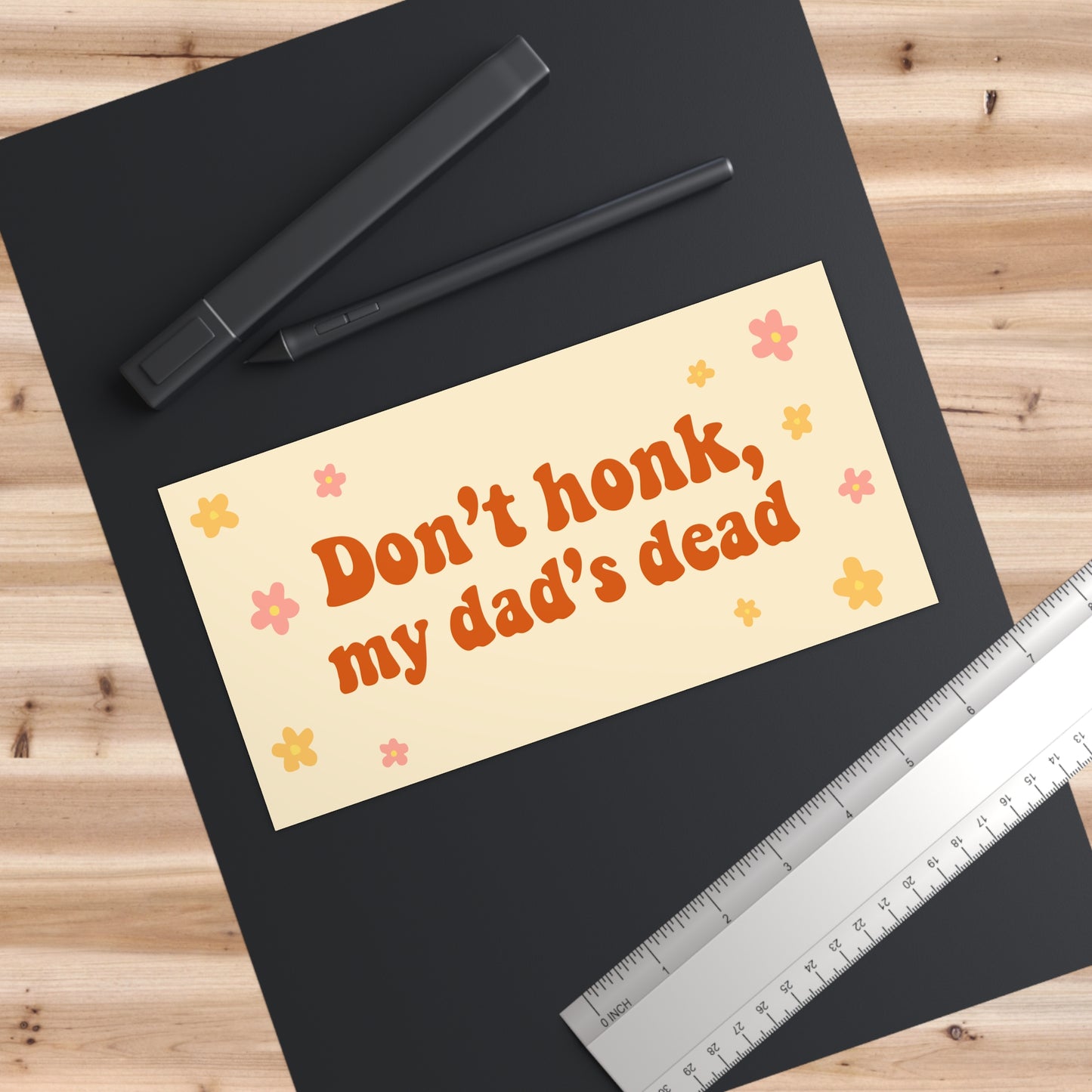 'Don't Honk, My Dad's Dead' Sticker - Retro