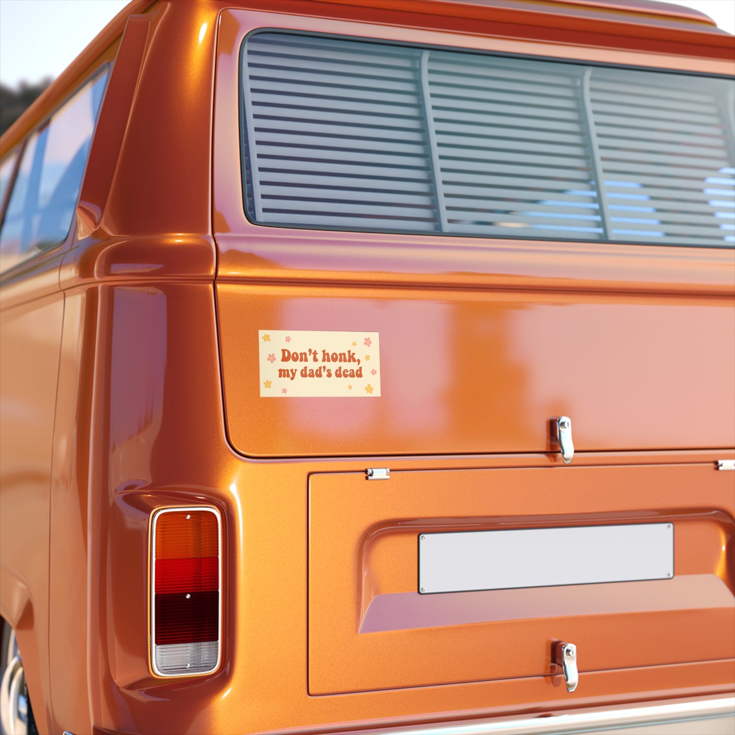 'Don't Honk, My Dad's Dead' Sticker - Retro